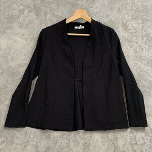 Three Dots Cardigan Womens Small Black Open Front Sweater Casual Office Workwear